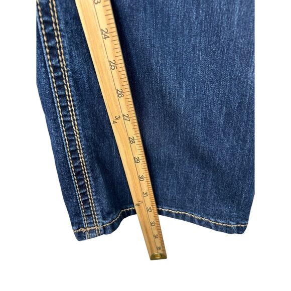 Seven7 Jeans Womens 14 Blue Bootcut Thick Stitch Embroidered Flap Pockets Denim - Picture 14 of 16